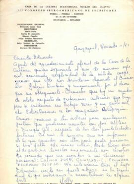 Saludo de Nelly Moreno a Eduardo Carrasco