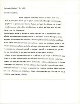 Comentarios de Miguel Mora a Eduardo Carrasco sobre posibles encuentros musicales