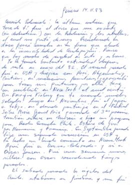 Comentarios de Alberto a Eduardo Carrasco sobre su quehacer artístico