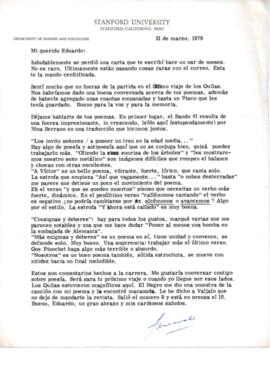 Comentarios de Fernando Alegría sobre poemas de Eduardo Carrasco