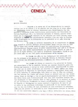 Comentarios de Bernardo Subercaseaux a Eduardo Carrasco acerca del trabajo de producción del libr...