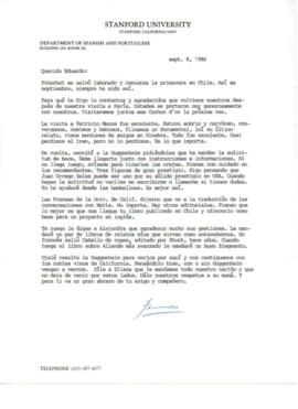 Comentarios de Fernando Alegría sobre publicación de libro de Matta