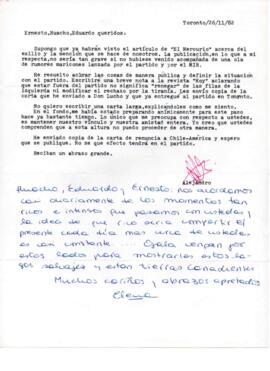 Comentarios de Alejandro Rojas a Quilapayún sobre su renuncia al Partido Comunista